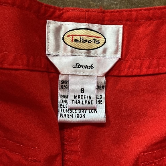 TALBOTS vintage 90’s Y2K red cotton stretch CROP‎ PANTS - Picture 4 of 7